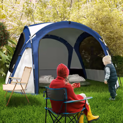 Outsunny Dome Tent for 6-8 Person Camping Tent w/ Zipped Mesh Doors Lamp Hook