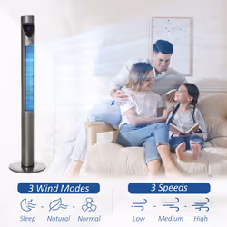 HOMCOM Tower Fan Cooling with Ionizer, Air Filter, Oscillating, Timer