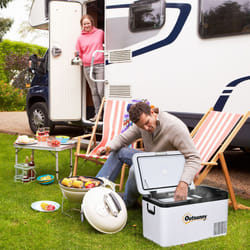 Outsunny 12V Portable Car Refrigerator w/ Inner LED Light Indoor Outdoor, 25L