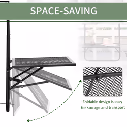 Outsunny Balcony Hanging Table Wall Mount Adjustable Folding Desk Patio Black