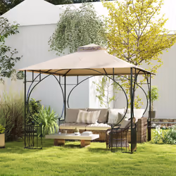 Outsunny Gazebo Canopy Replacement Cover 3 x 3(m) 2-Tier Roof Top for Garden