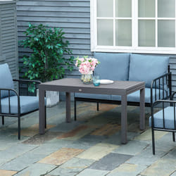 Outsunny Extendable Garden Table 10 Seater for Lawn Balcony and Backyard Grey
