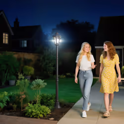 Outsunny Outdoor Solar Powered Lantern Lamp Garden Lamp Post Light Black