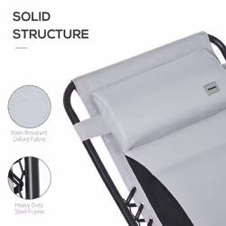 Outsunny Zero Gravity Lounger Folding Recliner Chair w/ Cup Holder Grey - Additional view 4
