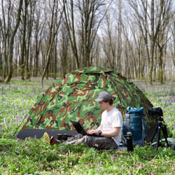 Outsunny Camping Tent for 2 Person Dome Tent w/ Storage Pocket Multicoloured