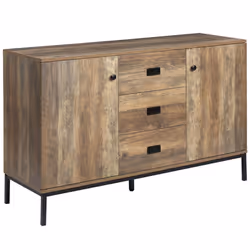 HOMCOM Industrial Sideboard, Storage Cabinet, Accent Cupboard Distressed Brown - Additional view 8