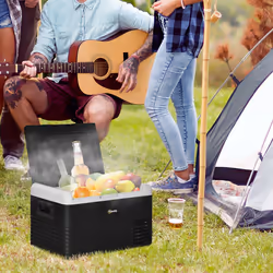 Outsunny 30L Car Refrigerator 12V Portable Freezer for Camping, Grey