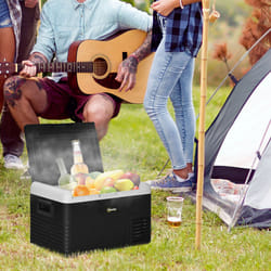 Outsunny 30L Car Refrigerator 12V Portable Freezer for Camping, Grey