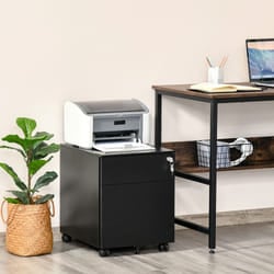 Vinsetto Mobile File Cabinet Steel Lockable w/ Pencil Tray for A4, Letters Black