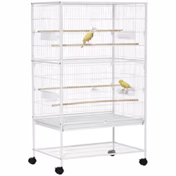 PawHut Large Bird Cage Budgie Cage for Finch Canaries Parrot with Stand White - Additional view 8