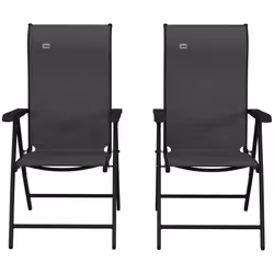 Outsunny Set of 2 Outdoor Rattan Folding Chair Set w/ Adjustable Backrest Grey - Additional view 6
