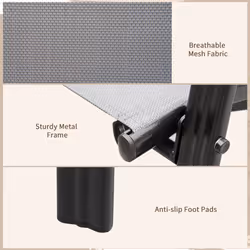 Outsunny Set of 4 Garden Dining Chair Set Outdoor w/ High Back Armrest Grey - Additional view 4