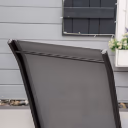 Outsunny Set of 4 Garden Dining Chair Set Outdoor w/ High Back Armrest Grey - Additional view 5