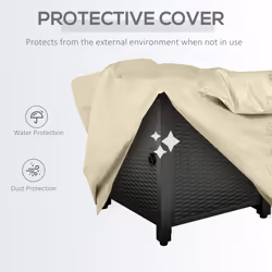 Outsunny Outdoor Propane Gas Fire Pit Table w/ Rain Cover, 40000 BTU, Black - Additional view 6