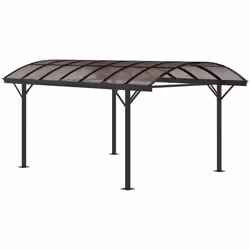 Outsunny 5 x 3(m) Garden Aluminium Pergola Gazebo Carport w/ Polycarbonate Roof