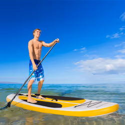 Outsunny 10Ft Inflatable Paddle Stand Up Board, Adjustable Paddle Non-Slip Deck