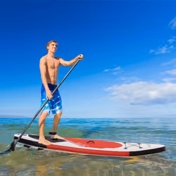 Outsunny 10Ft Inflatable Stand Up Board Non-Slip Deck Board w/ Paddle Carry Bag