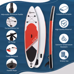 Outsunny 10Ft Inflatable Stand Up Board Non-Slip Deck Board w/ Paddle Carry Bag