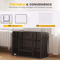 Heavy Duty Puppy Play Pen, 12 Panels Pet Exercise Pen, for Indoors, Outdoors - Additional view 6