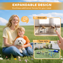 Heavy Duty Puppy Play Pen, 12 Panels Pet Exercise Pen, for Indoors, Outdoors - Additional view 8