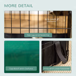 PawHut Rabbit Cage Guinea Pig Small Animal Playpen Water Proof Roof 90x75x75 cm - Additional view 4