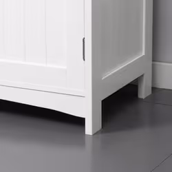 kleankin Pedestal Under Sink Cabinet, Bathroom Storage Vanity Unit, White - Additional view 6