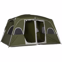 Outsunny Camping Tent, Family Tent 4-8 Person 2 Room Easy Set Up, Green - Additional view 7