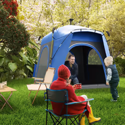 Outsunny 4 Man Pop Up Tent Camping Backpacking Dome Tent, Dark Grey