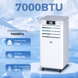 HOMCOM 7000 BTU Mobile Air Conditioner Indoor Portable AC Unit, White