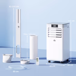 HOMCOM 7000 BTU Mobile Air Conditioner Indoor Portable AC Unit, White