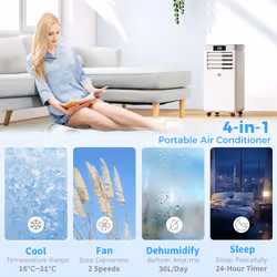 HOMCOM 7000 BTU Mobile Air Conditioner Indoor Portable AC Unit, White