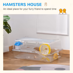 PawHut Portable 2 Storey Hamster Cage w/Running Wheel Drinker Feeding Bowl