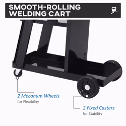 DURHAND Three-Tier Welding Cart Welder Trolley for Gas Bottles w/ Wheels, Black - Additional view 5