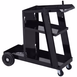 DURHAND Three-Tier Welding Cart Welder Trolley for Gas Bottles w/ Wheels, Black - Additional view 8