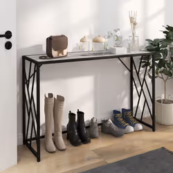 HOMCOM Vintage Sofa Table, Metal Frame Console Table for Hallway Living Room - Additional view 10