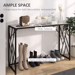 HOMCOM Vintage Sofa Table, Metal Frame Console Table for Hallway Living Room - Additional view 11