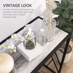 HOMCOM Vintage Sofa Table, Metal Frame Console Table for Hallway Living Room - Additional view 4