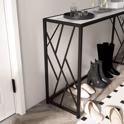 HOMCOM Vintage Sofa Table, Metal Frame Console Table for Hallway Living Room - Additional view 7