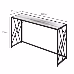 HOMCOM Vintage Sofa Table, Metal Frame Console Table for Hallway Living Room - Additional view 9