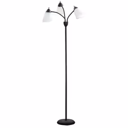 HOMCOM Tree Floor Lamp with 3 Adjustable Light, Industrial Standing Lamp, Black