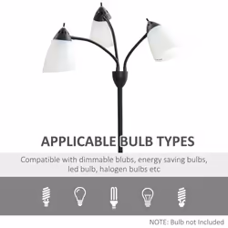 HOMCOM Tree Floor Lamp with 3 Adjustable Light, Industrial Standing Lamp, Black - Additional view 6