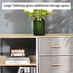 HOMCOM Chest Dresser Tower with 3 Drawers Storage Cabinet Organizer, Beige