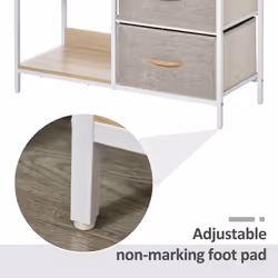 HOMCOM Chest Dresser Tower with 3 Drawers Storage Cabinet Organizer, Beige - Additional view 4
