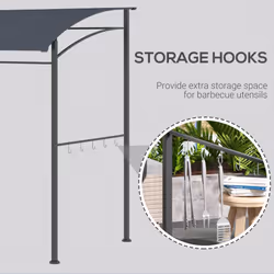 Outsunny 2.2 x 1.5 m BBQ Gazebo Tent Sun Shade with Canopy, Grey