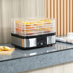 HOMCOM 5 Tier Food Dehydrator, 245W for Drying Fruit, Meat, Vegetable, Black