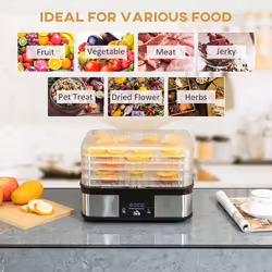 HOMCOM 5 Tier Food Dehydrator, 245W for Drying Fruit, Meat, Vegetable, Black