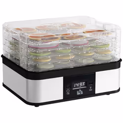 HOMCOM 5 Tier Food Dehydrator, 245W for Drying Fruit, Meat, Vegetable, Black - Additional view 8