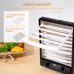 HOMCOM 550W 11 Tier Food Dehydrator for Fruit Meat Vegetable Jerky Pet Treat - Additional view 7
