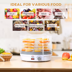HOMCOM 5 Tier Food Dehydrator for Drying Fruit Meat Vegetable Jerky Pet Treat