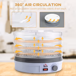 HOMCOM 5 Tier Food Dehydrator for Drying Fruit Meat Vegetable Jerky Pet Treat - Additional view 4